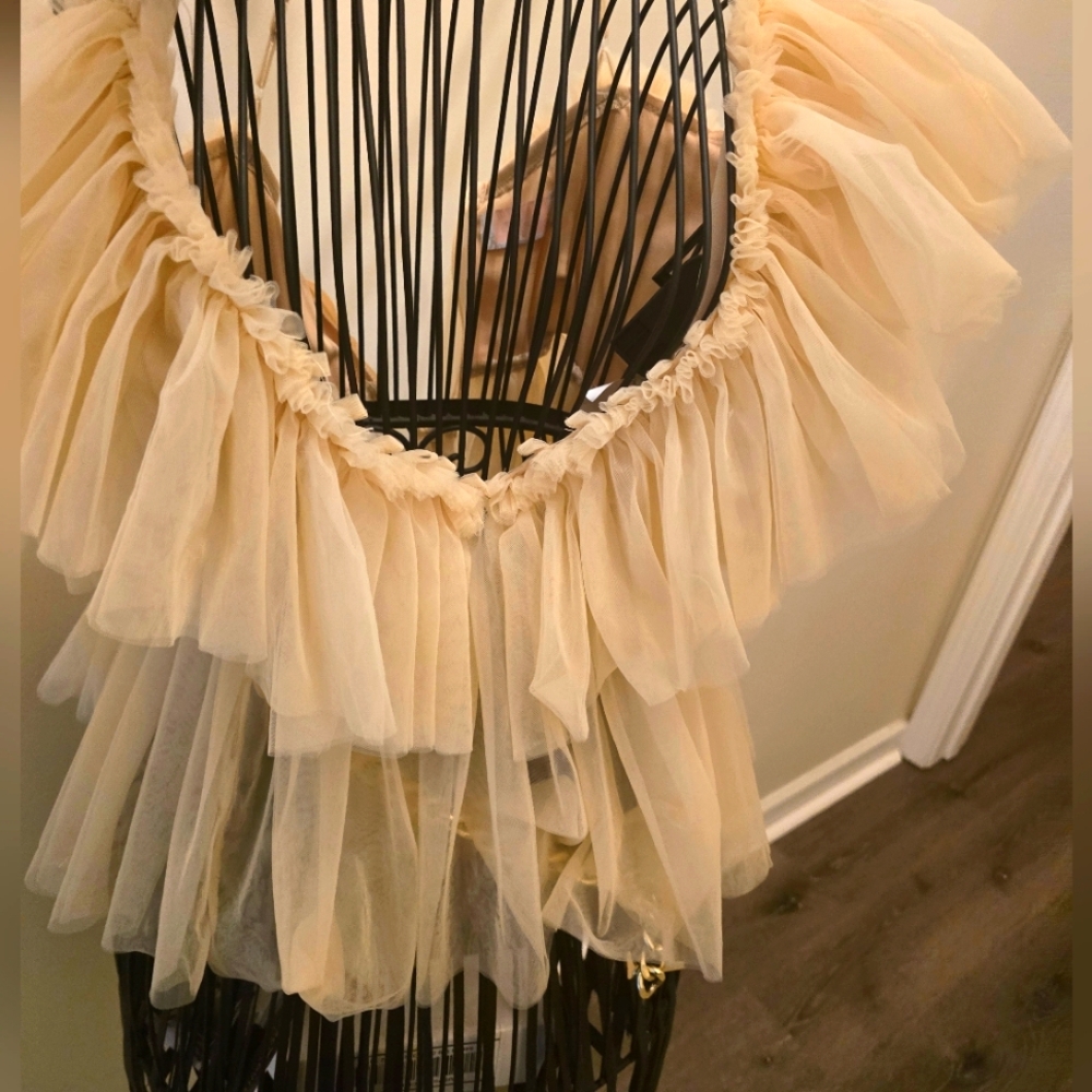 Elegant Cream Tulle Blouse